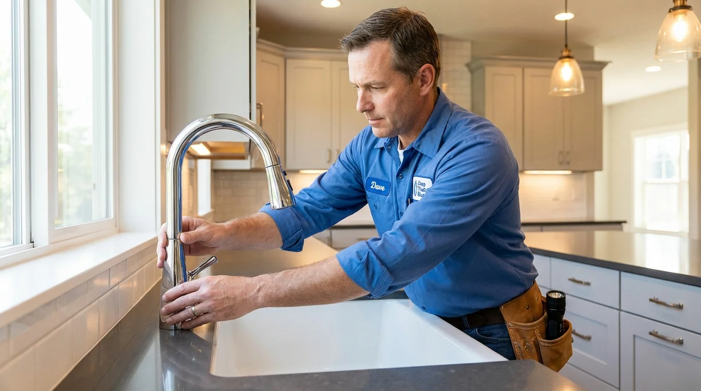 Kitchen faucet installation by Johns Plumbing LLC in North Tonawanda